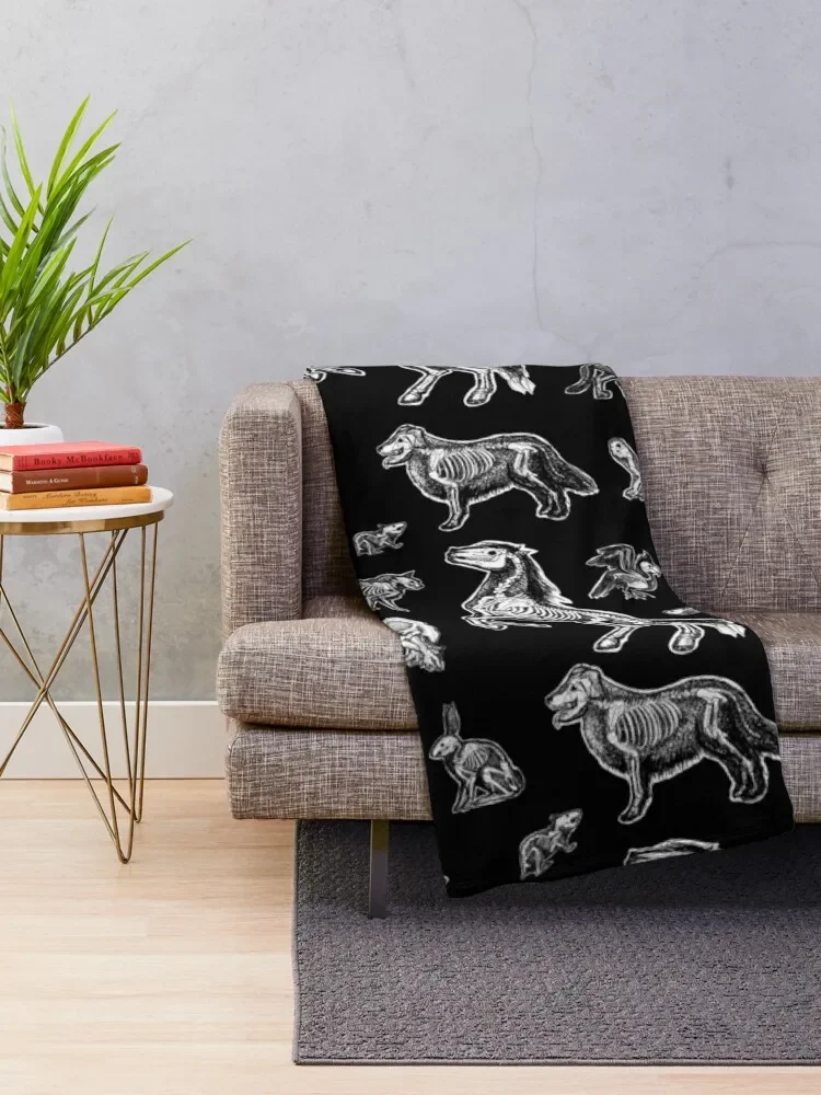 Veterinary Technician :: X-ray Animal Bones Anatomy Throw Blanket funny gift cosplay anime Camping Blankets