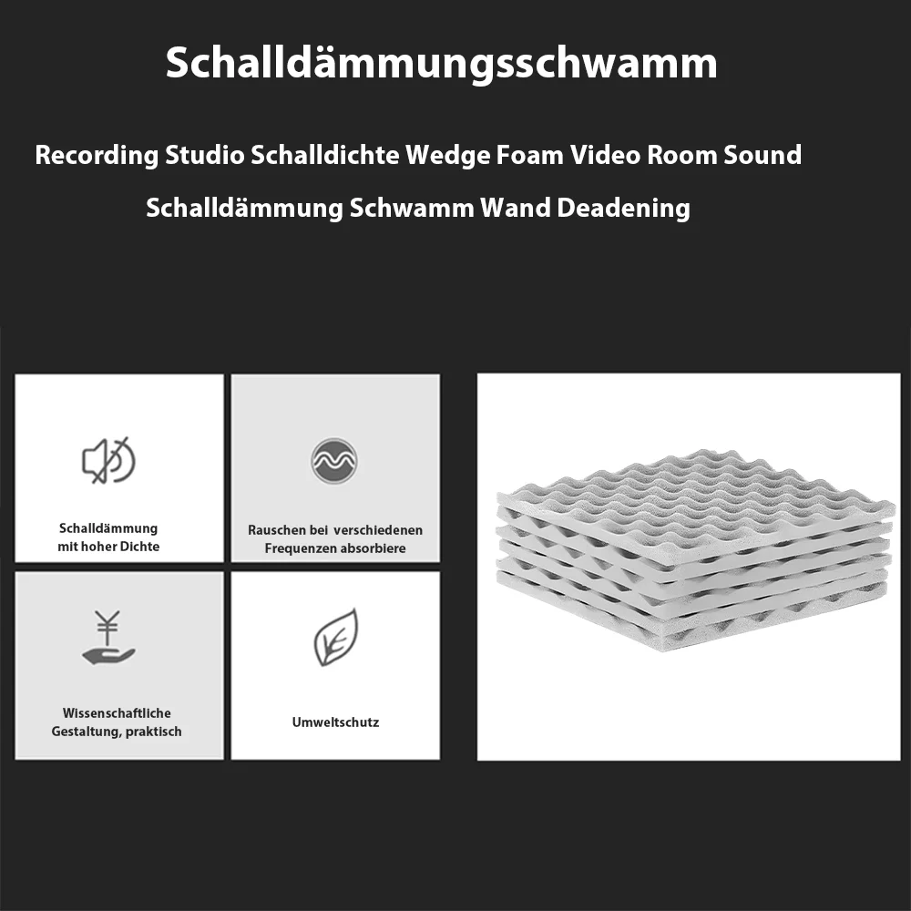 12 قطعة لوحة جدار عازلة للصوت رغوة البولي يوريثين الإسفنج ألواح الرغوة الصوتية 30*30*2.5 سنتيمتر استوديو امتصاص الصوت عزل الضوضاء جزء