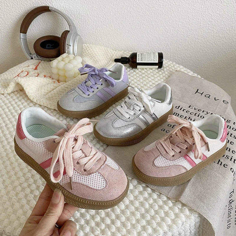 Boys Girls Low Top Comfortable Sports Shoes for Spring Autumn German Training Childrens Anti-Slip Soft Sole Casual Sneakers