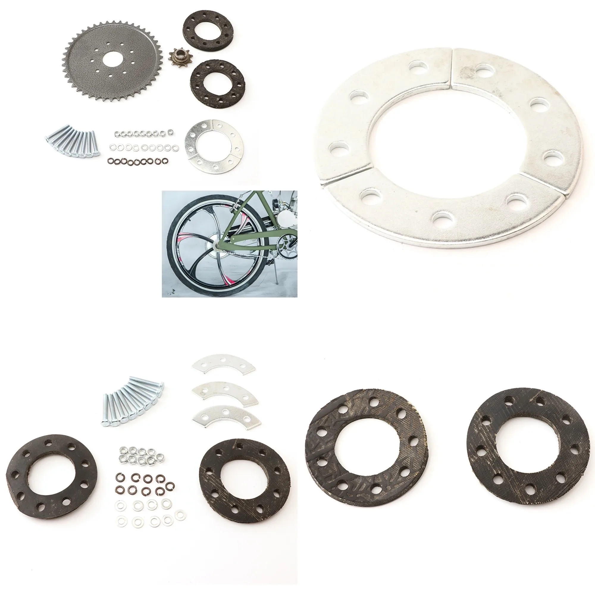 44 Tooth Rear Drive Sprocket Engine Mount Pads Kit Fit 49cc 66cc 80cc Motorised Bicycle Bike