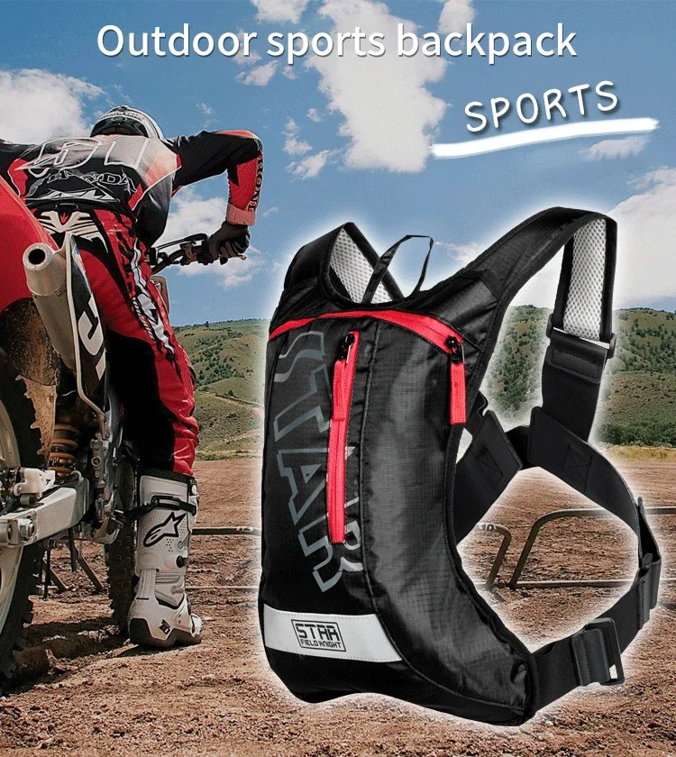 STAR FIELD KNIGHT 6L Motorcycle Hydration Backpack with 2L Water Bladder Lightweight Riding Pack for Cycling Hiking Touring