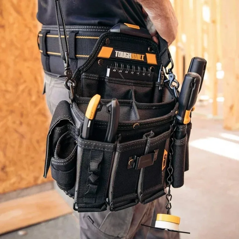 TOUGHBUILT TB-CT-104 Electrician Master Bag with Shoulder Strap Heavy-Duty Construction Tool Pouch with 25 Pockets