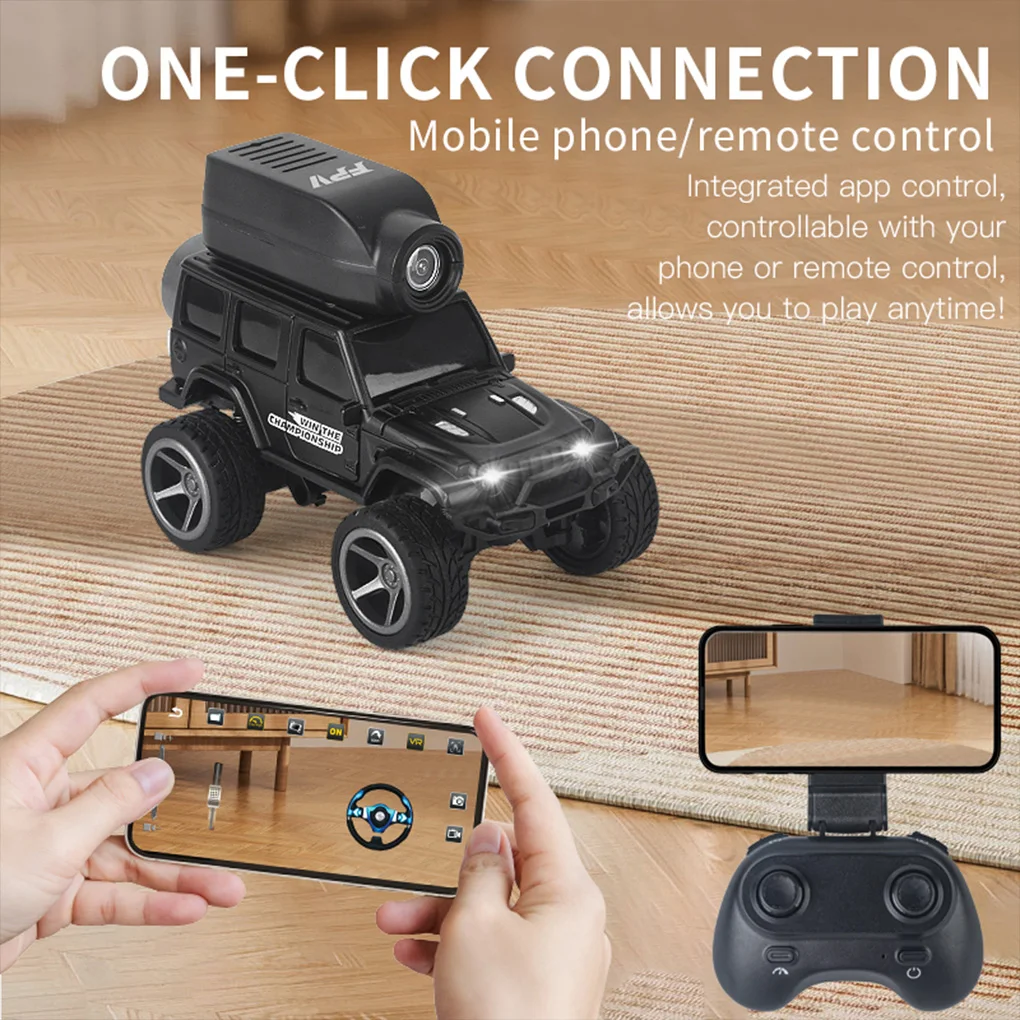 

KF32 1:64 RC Mini Climbing Car With LED Light and HD Camera Radio Remote Control Cars Alloy Toy For Kids Christmas Holiday Gifts