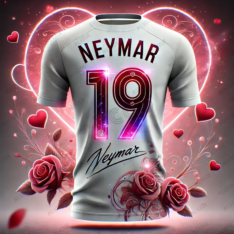 New Arriavl Valentine's Day CHATGPT Designed Special Edition Short Sleeve Neymar 19 Soccer Jersey Men Sports T shirt Kids/Adult