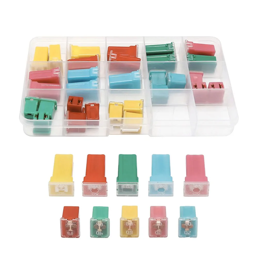 30-teiliges Jcase Sicherungs-Sortiment-Set, Niedrig- und Hochprofil-Boxsicherungen 20A 30A 40A 50A 60A, Kartuschen-Sicherungen – Detail 1