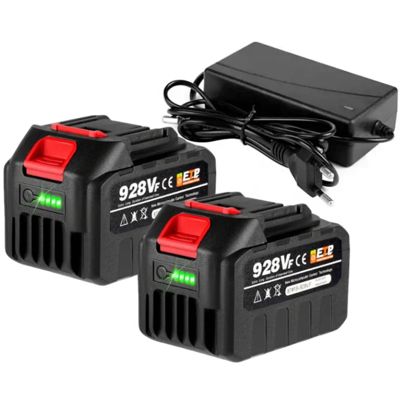2 Batteries Ryobi 18V 5.5Ah Chargeur 3A – Kit Remplacement Pour Outils Électriques P100-P108