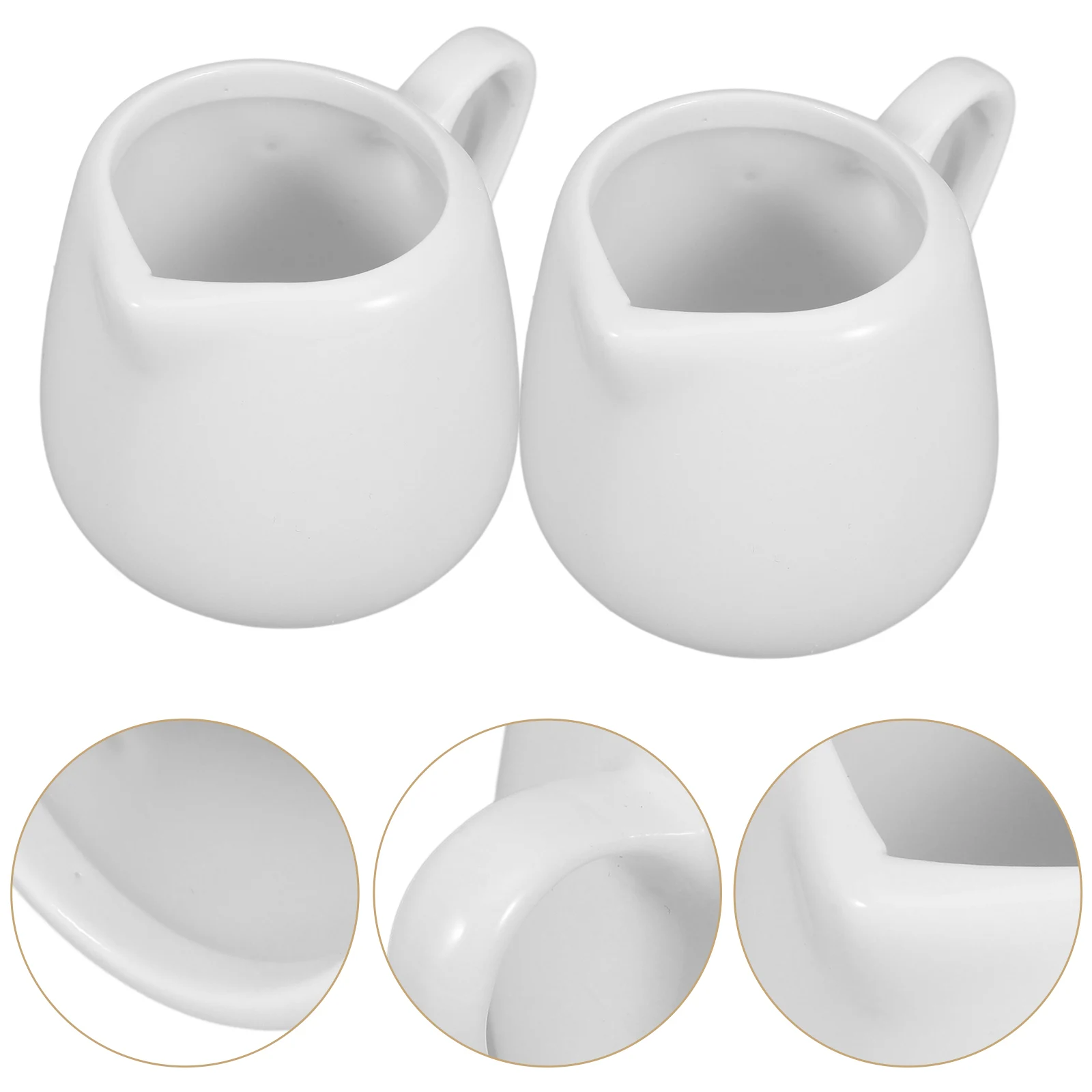 

4 pcs Ceramic Jugs With Handle Drip Free Spout Comfort Grip Creative Design Kitchenware Set For Coffee Tea Dessert Serving