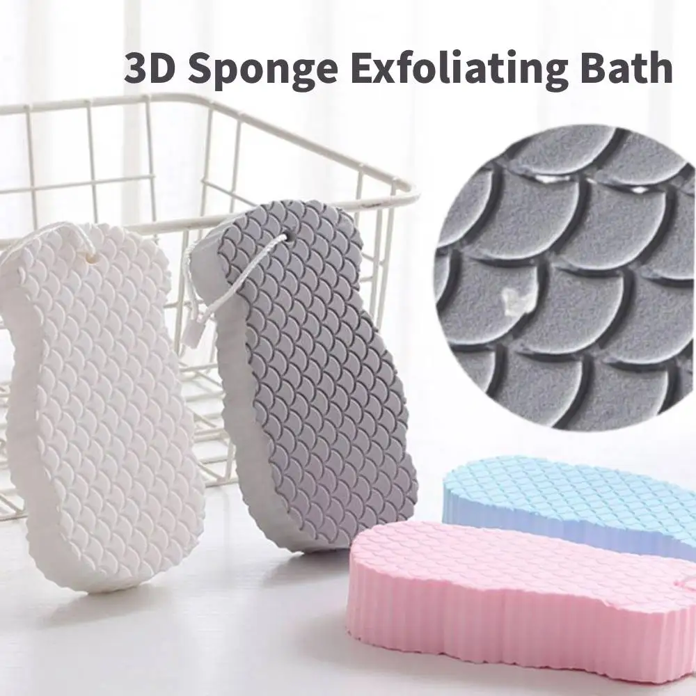 

3D губка, щетка для ванны, мягкая губка, скребок для тела, душ, глубокое очищение пор, отшелушивающее средство для удаления омертвевшей кожи тела, товары для купания