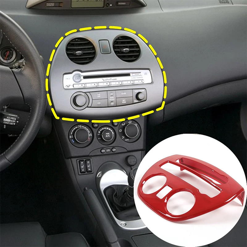 

For Mitsubishi Eclipse 2006-2011 ABS red car multimedia button decorative frame sticker car accessories