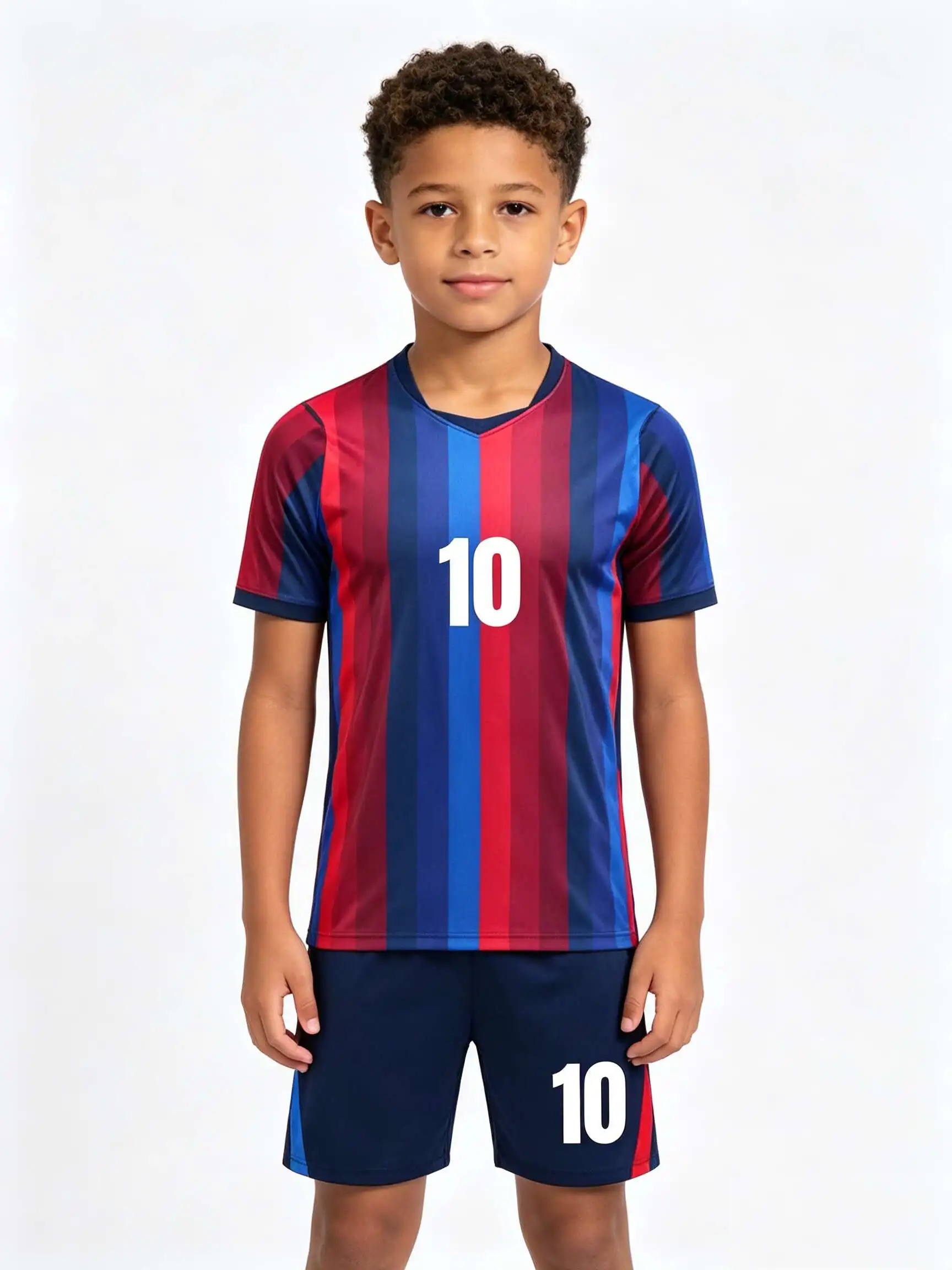 New 26/27 Unisex Blank Soccer 2‑Piece Set, Kids Adults Parent‑Child Kit, Custom No. 10 for School Outdoor Team Sports