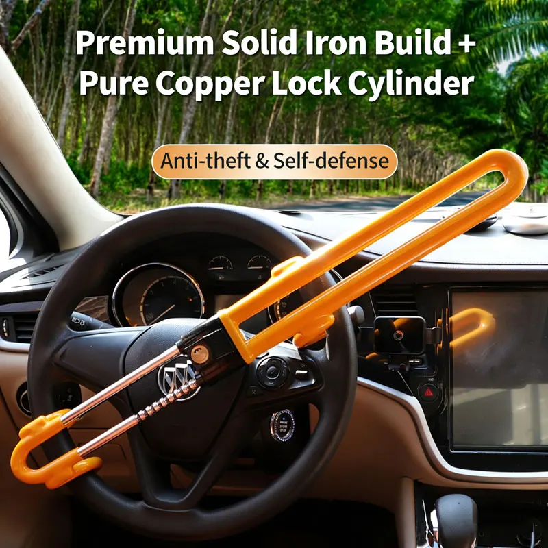 

Противоугонный замок на руль автомобиля, сверхмощное устройство безопасности, эффективное средство защиты от угона, замок на колесо автомобиля