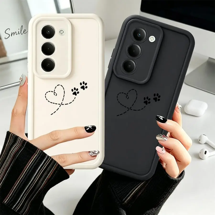 Paw Hearts Case for Samsung Galaxy A34 A35 A36 A53 A54 A26 A32 A15 A16 A23 A71 A72 A51 A73 A56 A12 A13 Phone Cover
