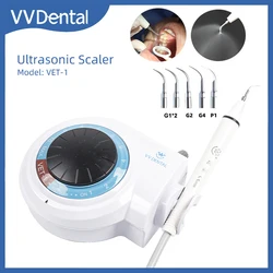 VVDental Ultrasonic Scaler Instrument and 5pcs Remove Calculus Smoke Stains Scaling Periodontics Tooth Cleaning Dental Equipment