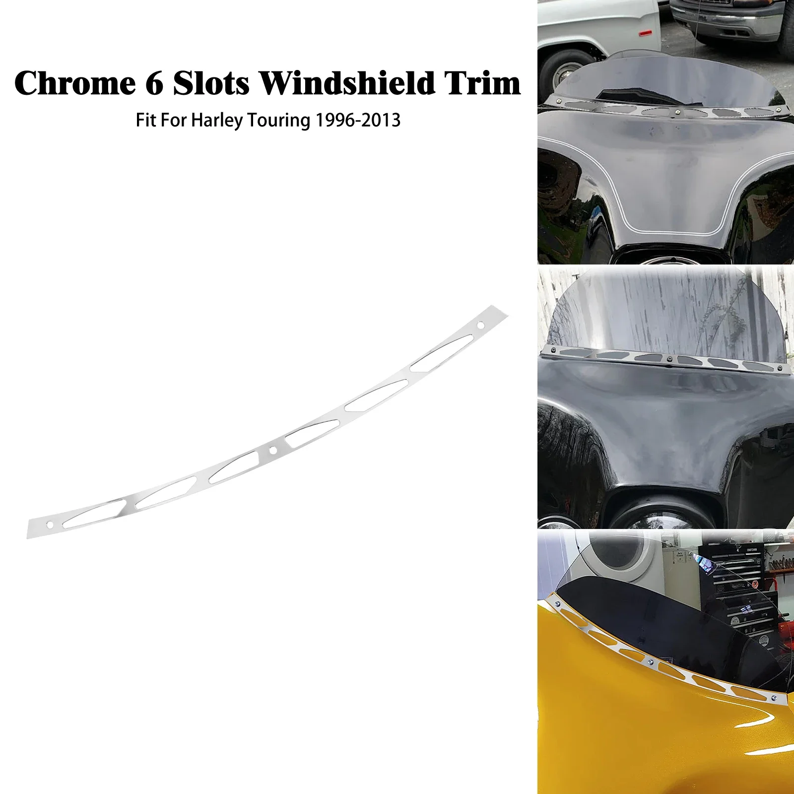 

CNC Chrome Motorcycle Windshield Windscreen Trim For Harley Touring Electra Street Glide Ultra FLHTK FLHT FLHTC Trike 1996-2013