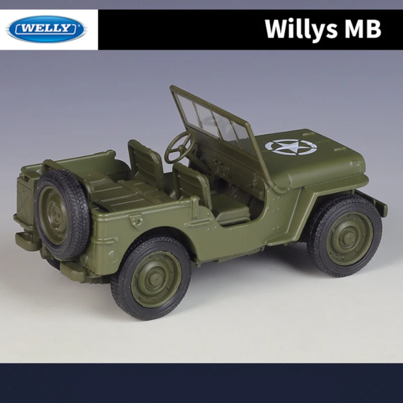 Welly 1:36 JEEP 1941 Willys MB سبيكة شاحنة تكتيكية نموذج سيارة مدرعة دييكاست النقل العسكري على الطرق الوعرة المركبات لعبة مجسمة للسيارة #4