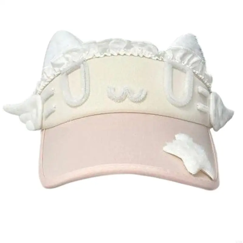 2000S Cats Ear Sun Hat Comfortable Anime Maid Bucket Hat for Teens Girl Hot Weather Y166