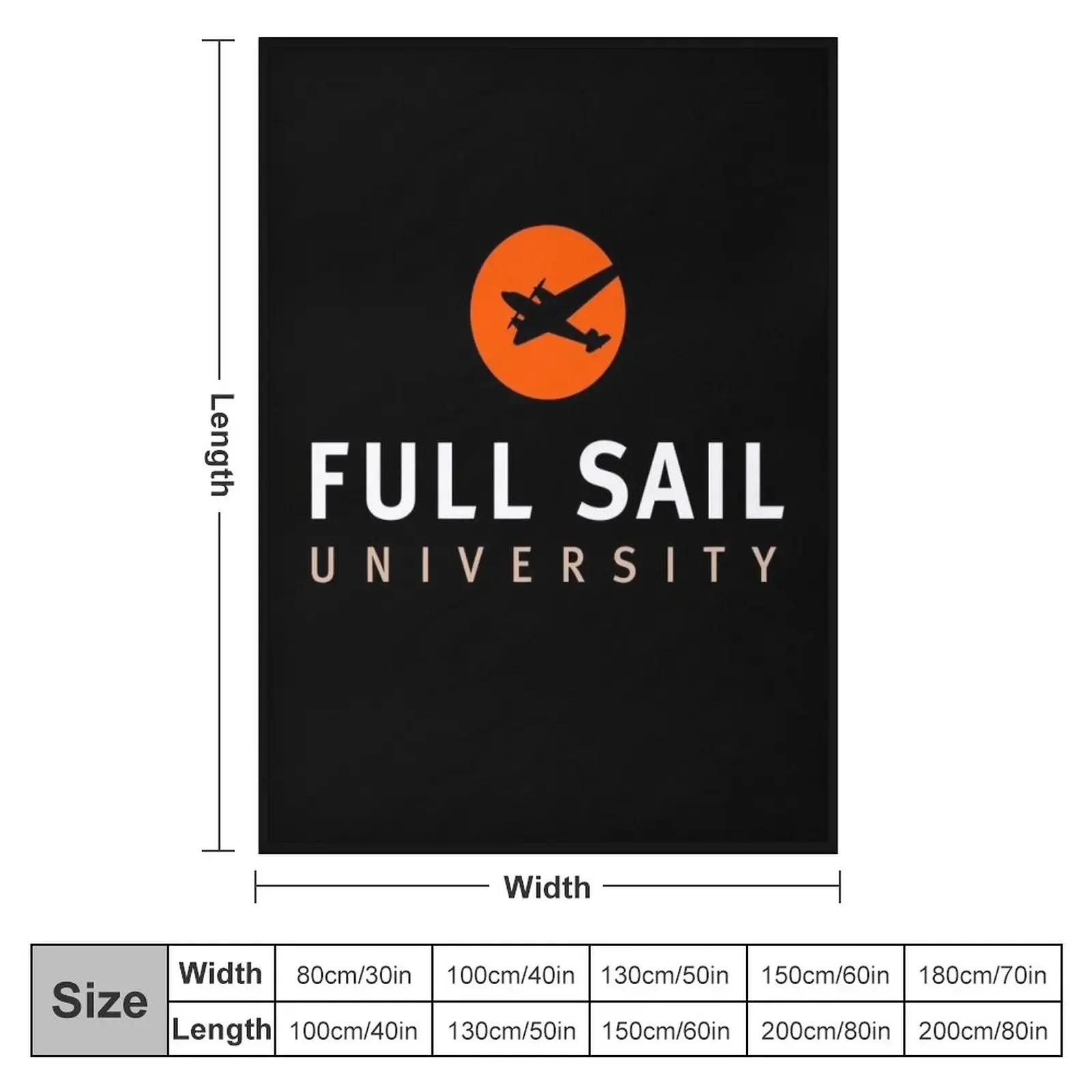 Full Sail University Black Throw Blanket Luxury Designer Fashion Sofas Blankets