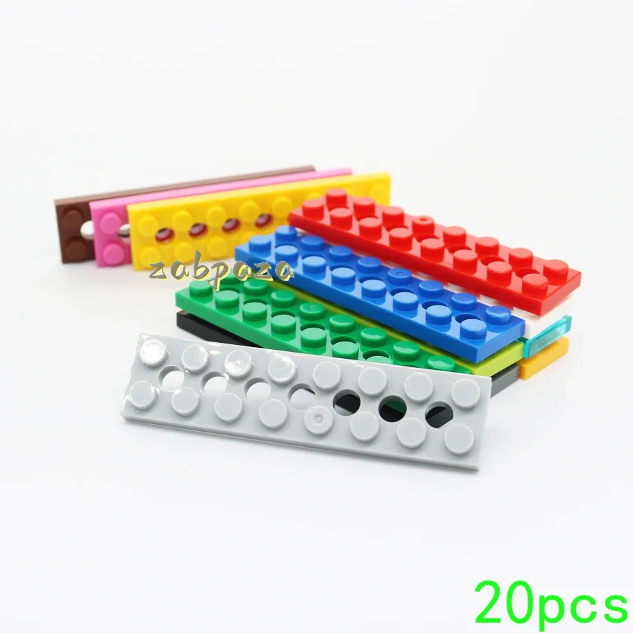 20PCS MOC 3738 Place 2x8 With 7 Holes Building Blocks Board Bricks House Castle Particle Educational Toy Children Birthday Gift