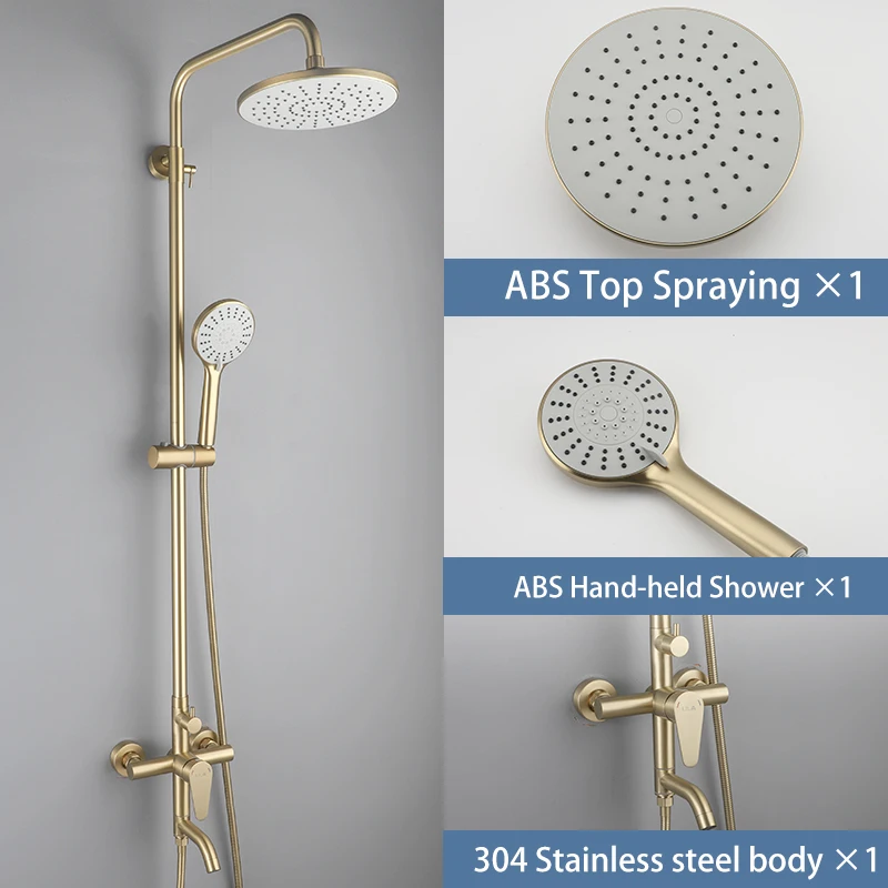 ULA Shower Faucet Gold Set With Bidet Faucet Bath Basin Mixer Tap Bathtub Mixer Faucet Rain Shower Set Rainfall Shower System