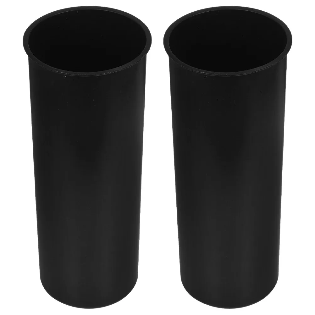 2Pcs Round Toilet Brush Holder Stable Base Bathroom Accessory Cleaning Brush Container Easy Installation Modern Minimalist