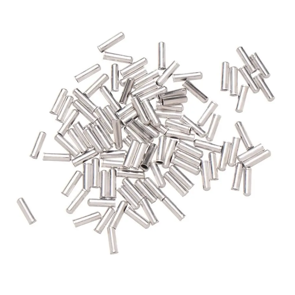 100pcs Aluminum Alloy Bicycle Parts Bike Crimps Tool Cable End Cap Caps Tips Inner Wire Ferrules Brake Derailleur Shifter