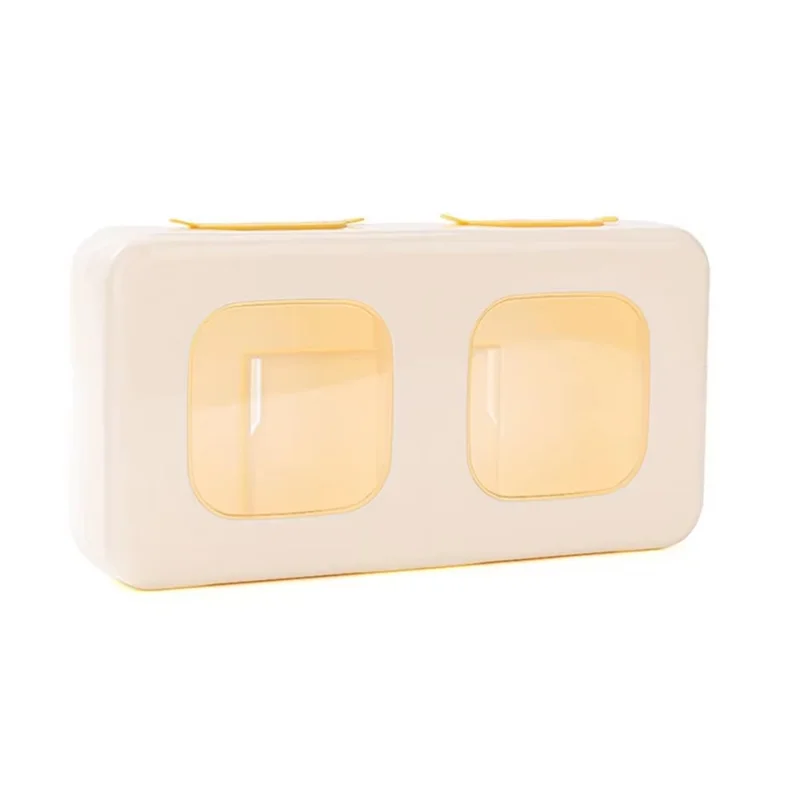 Classy-Wall-Mounted Plastic Wrap Storage Box With Soft Rubber Top, Transparent Grid Design For Easy Visibility And Access