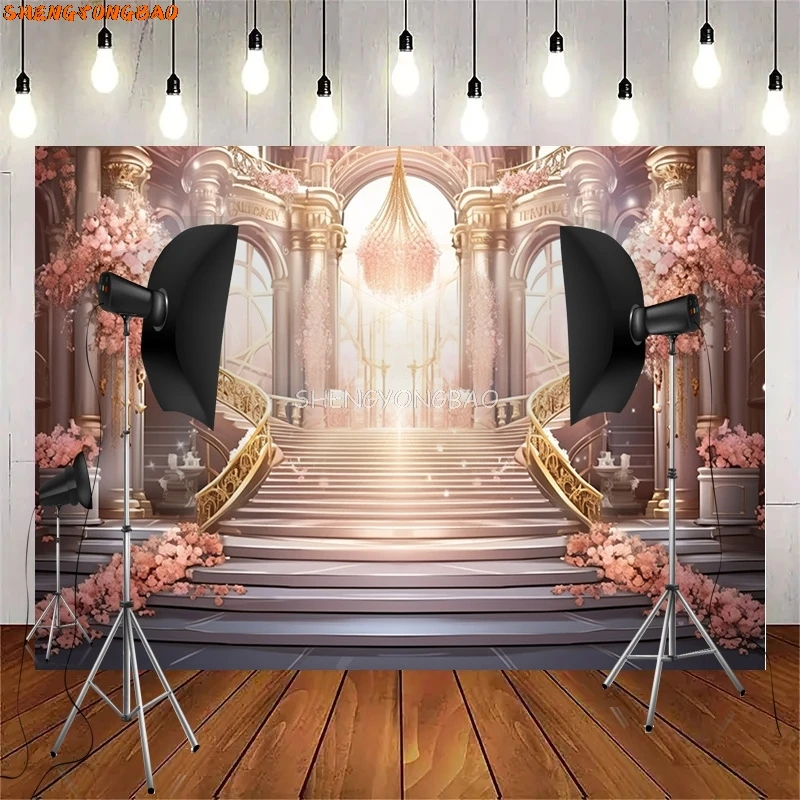 Bouquet Wedding Ceremony Stage Fantasy Photography Backdrop Props Anniversary Archway With Flowers Photo Studio Background HL-12