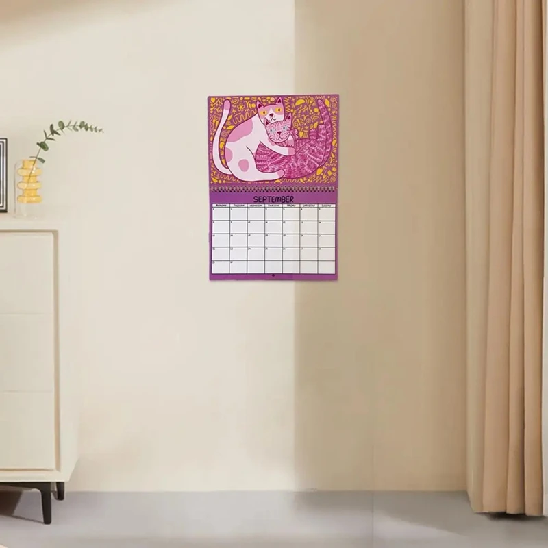 2025จัดตารางเวลาสำหรับแมวรายวันการจัดตารางเวลารายวันปฏิทินพลิกปฏิทินสำหรับห้องเรียนวางแผนผนังสำหรับบ้าน