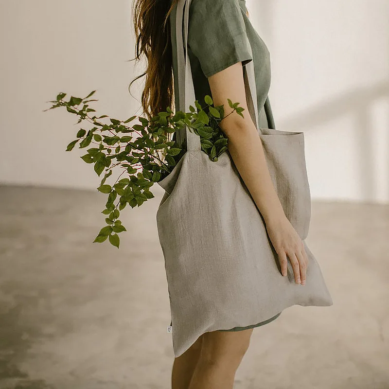 

Вместительная льняная сумка-тоут, сумка из конопляной ткани, пляжная сумка в японском стиле, студенческий рюкзак для Instagram, повседневные сумки для покупок