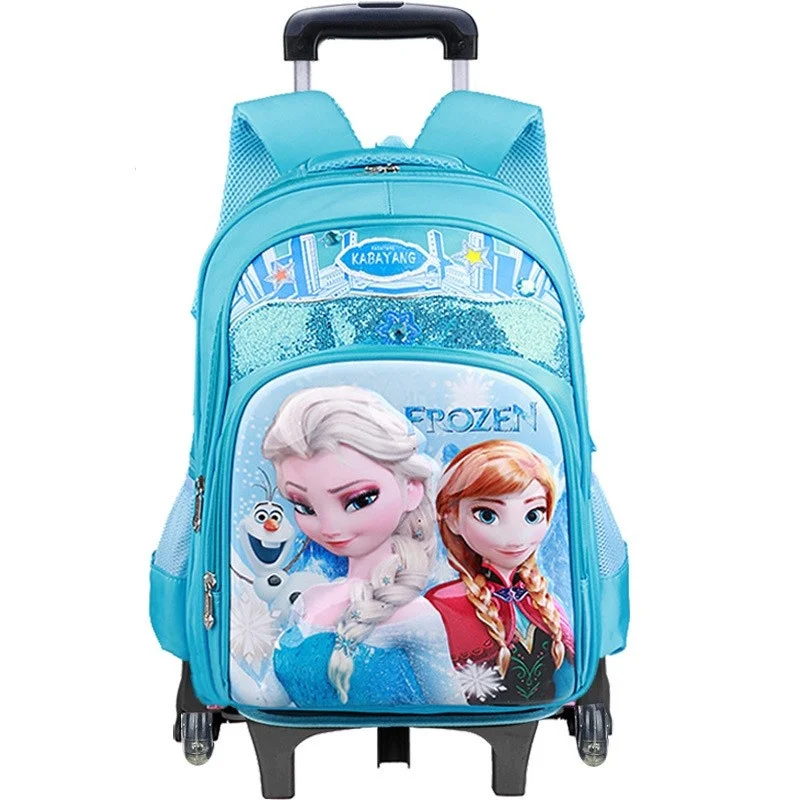 Disney Frozen Elsa z kółkami odpinany plecak szkolny chłopcy dziewczęcy uczniowie duża pojemność wodoodporny plecak prezent