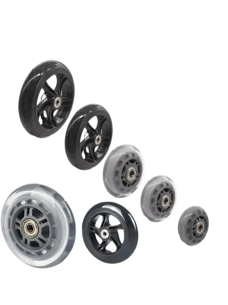 4 Pcs/lot Silent Caster 3 inch Single Wheel/Bearing Inner Diameter M6/M8/M10&Skate/Skateboard Wheel Baby Wheel Training Wheel