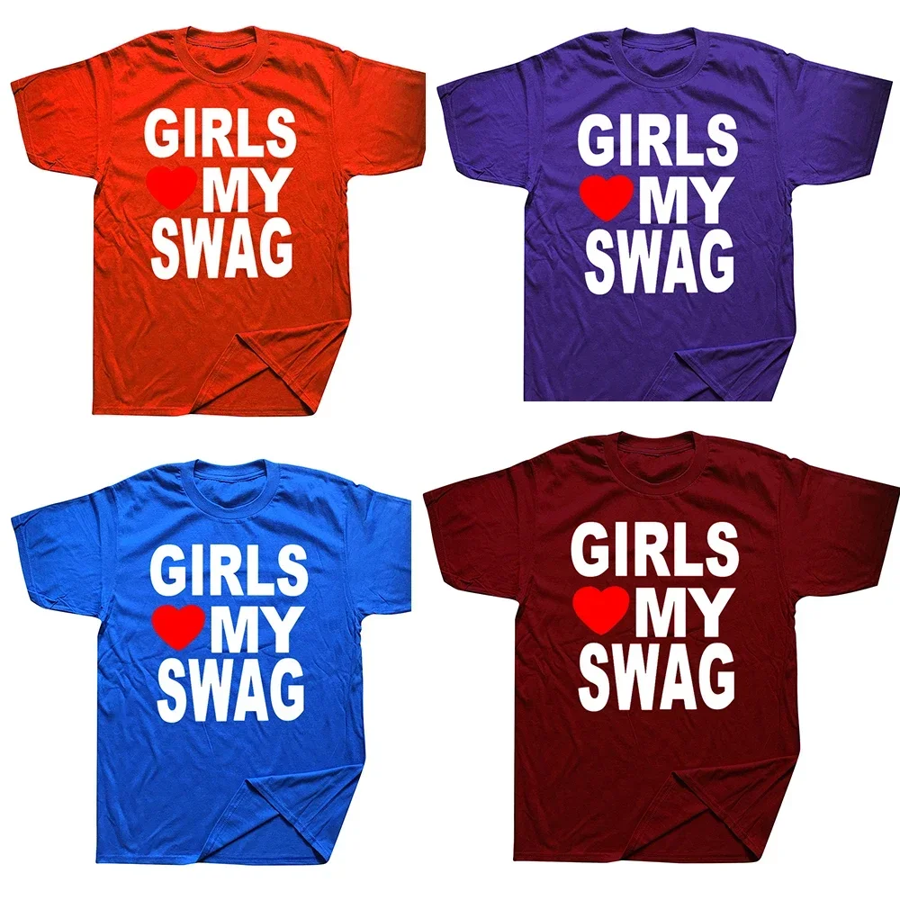 GIRLS LOVE MY SWAG Funny Vintage Cotton Summer Men's Novelty Streetwear T-Shirt Women Casual Streetwear EU Size Top Tee