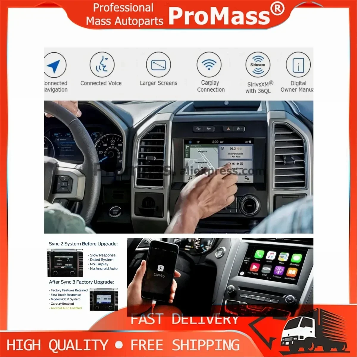 Factory SYNC 2 to SYNC 3 Upgrade Kit APIM Module Antenna Carplay GPS Navigation Fit for Ford Lincoln Sync3 HC3T-14F014-BD