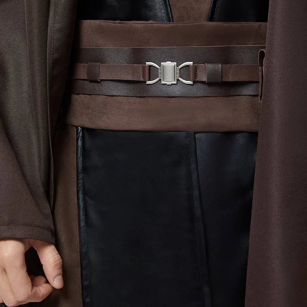 Película batalla espacial Halloween Jedi Anakin Skywalker disfraz Cosplay uniforme de cuero marrón capa traje de fiesta de Carnaval para hombres