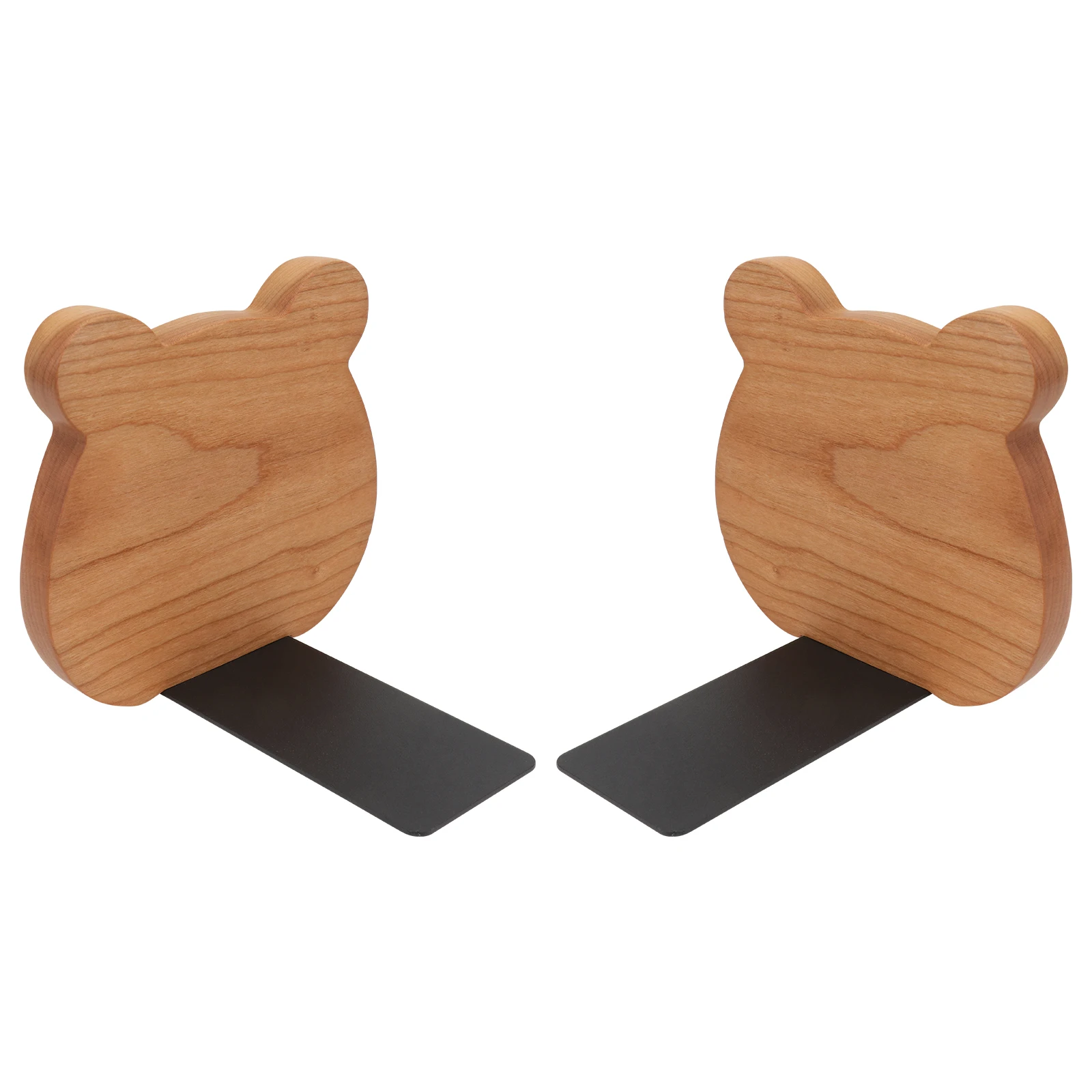 

2Pcs Cartoon Bear Shaped Bookends Wooden Book Support Desktop Holder for Office Bedroom Bookend Wooden Bookend