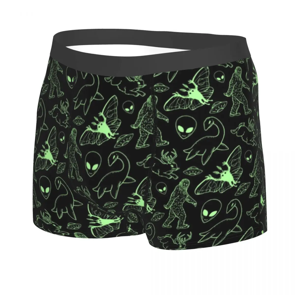 Alien Cryptid Pattern Boxer Shorts Men 3D Printed Male Breathbale Monster Underwear Panties Briefs