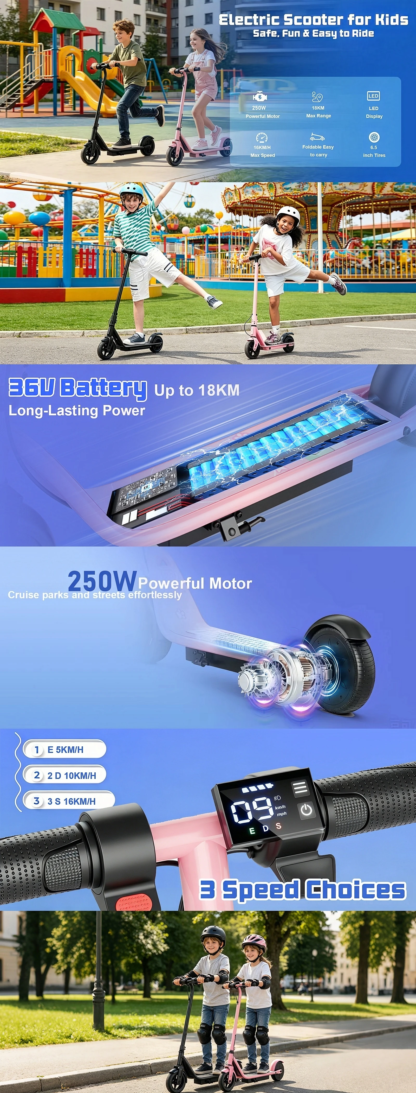 AOVOPRO Y1PLUS Elektroroller Leistungsstarker Motor 36V 10,5AH Großkapazitätsbatterie 35KM Reichweite 8,5-Zoll-Reifen mit Smart-App Kick City Commuter E-Scooter – Detail 22
