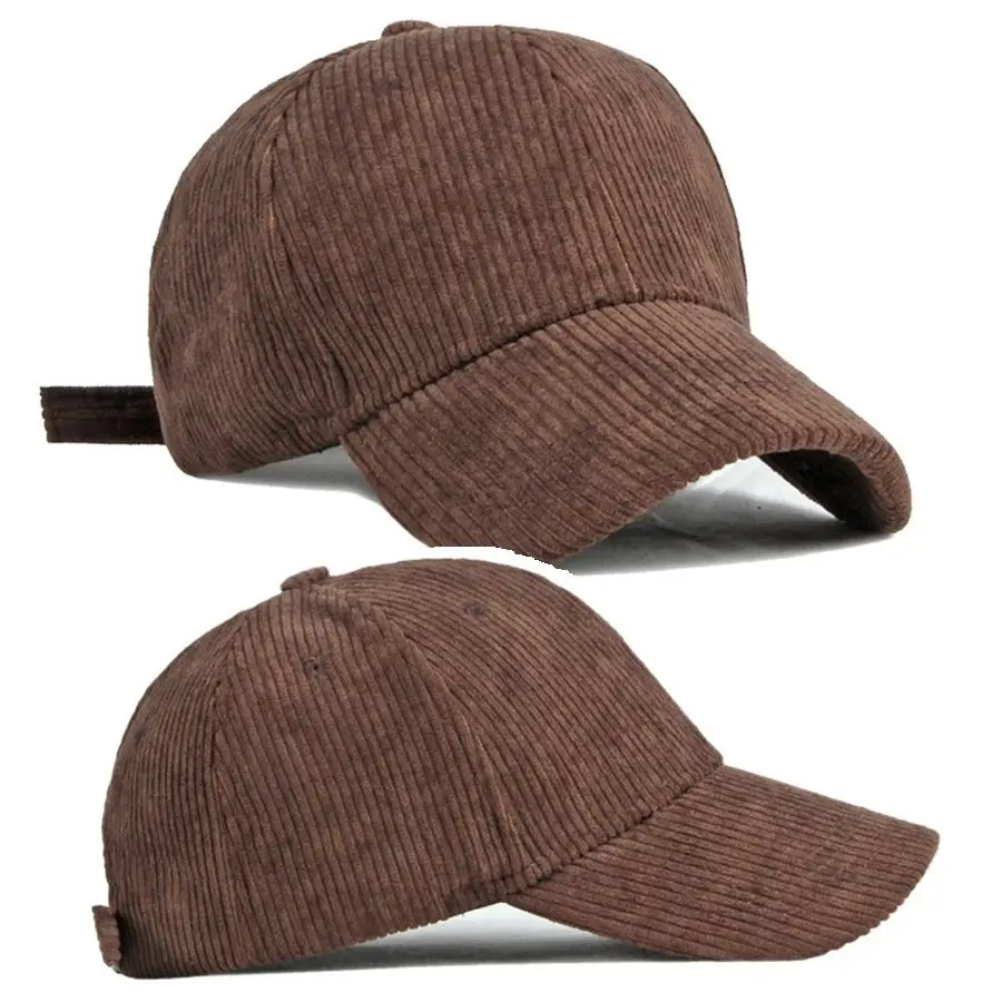 New Fall Winter Trendy High-quality Corduroy Cap Women Wide-brimmed Face-covering Youth Baseball Cap Street Sport Men Hiphop Cap