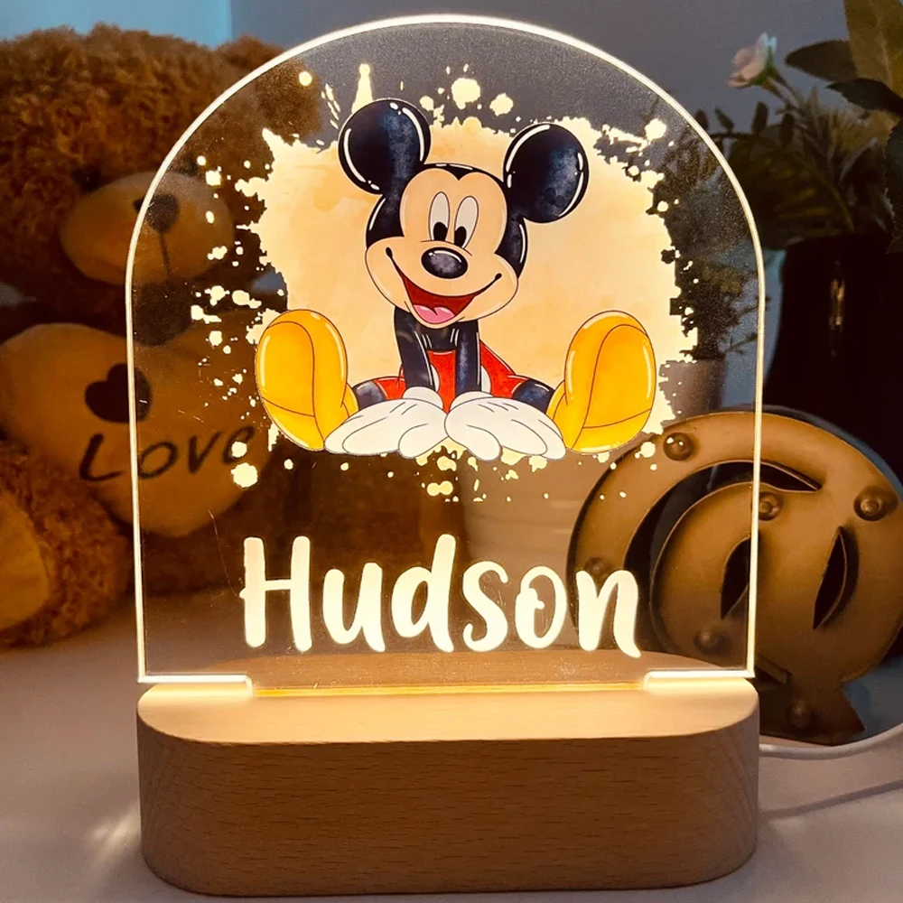 

Personalised MICKEY MOUSE Acrylic Plaque Custom Name Great Gift for Kids Baby Birthdays Nursery Christmas Ornaments Present