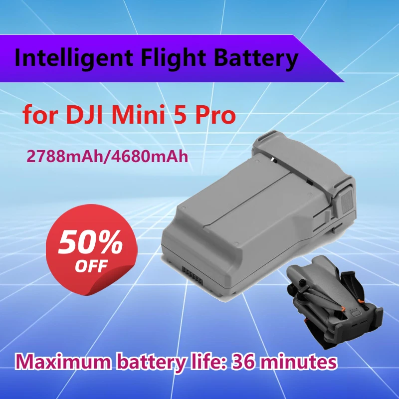 For DJI Mini 5 Pro 2788/4680mAh Original Intelligent Flight Battery Maximum Battery Life: 36 Minutes Long-lasting Battery Life