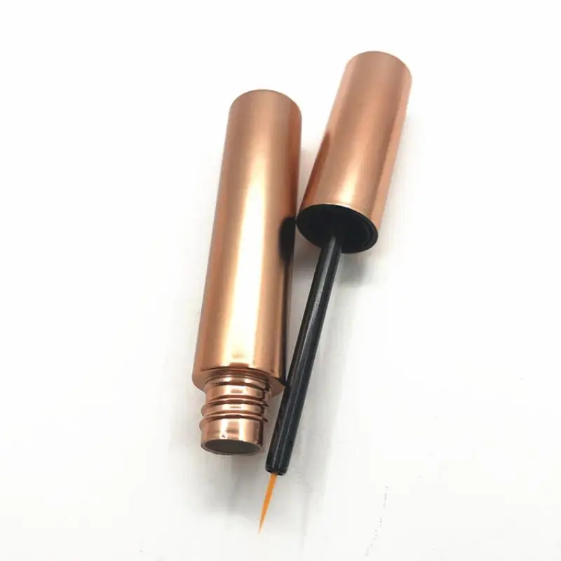 Garrafas vazias de delineador em ouro rosado 10ml, recipientes de tubo de cola para cílios, garrafas líquidas para crescimento de cílios, garrafas recarregáveis de delineador