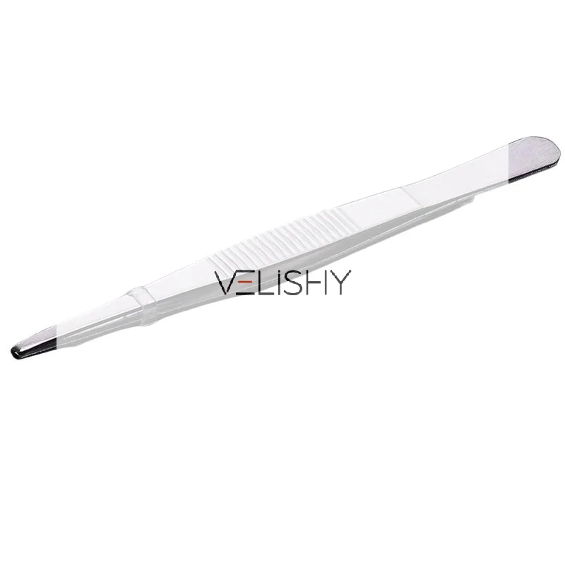Stainless Steel Toothed Tweezers Precise Grip 125/140mm Manipulate Silver Suturing Needle 1Pcs