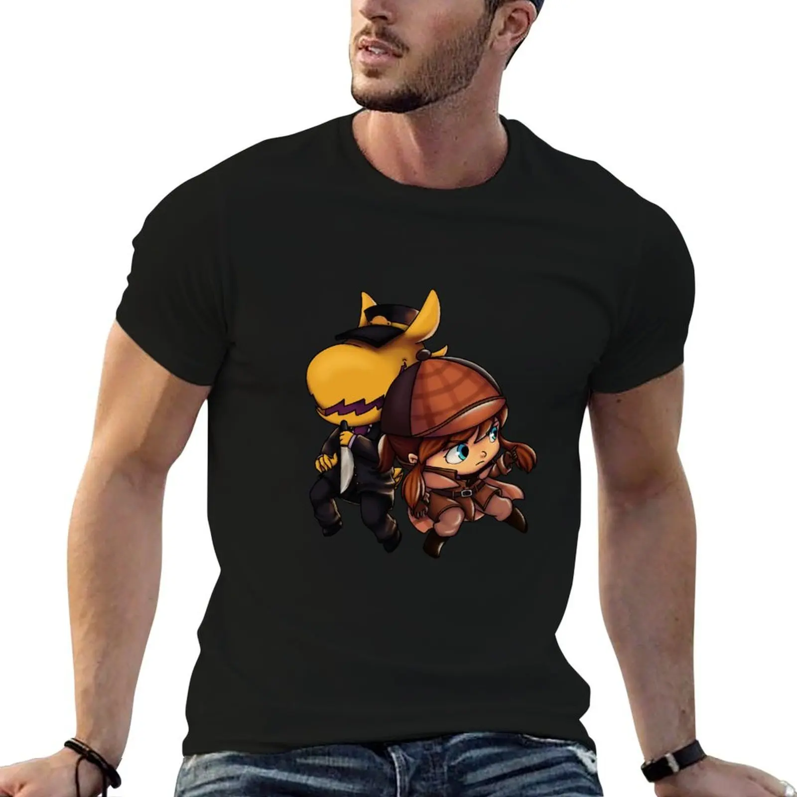 

A Hat in Time Hat Kid + Conductor T-Shirt man graphic t shirt funny t shirts dark humor T-Shirt