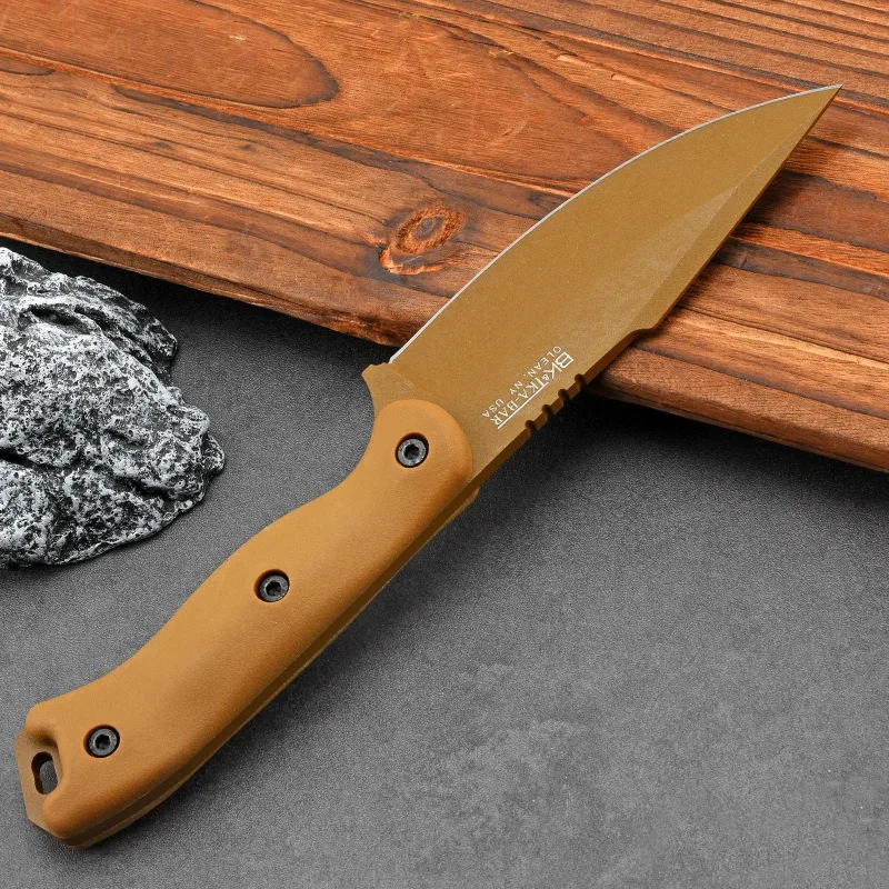 Outdoor camping hiking knife one-piece steel straight knife high hardness portable multifunctional knife fruit knife with knife