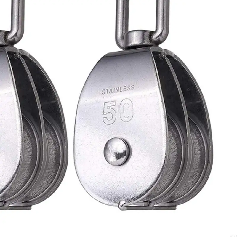 2 In 1 Stainless Steel Wire Rope Pulley With 500Kg Capacity Optimized For Rigging Hoisting Smooth Efficient Operation M4YD