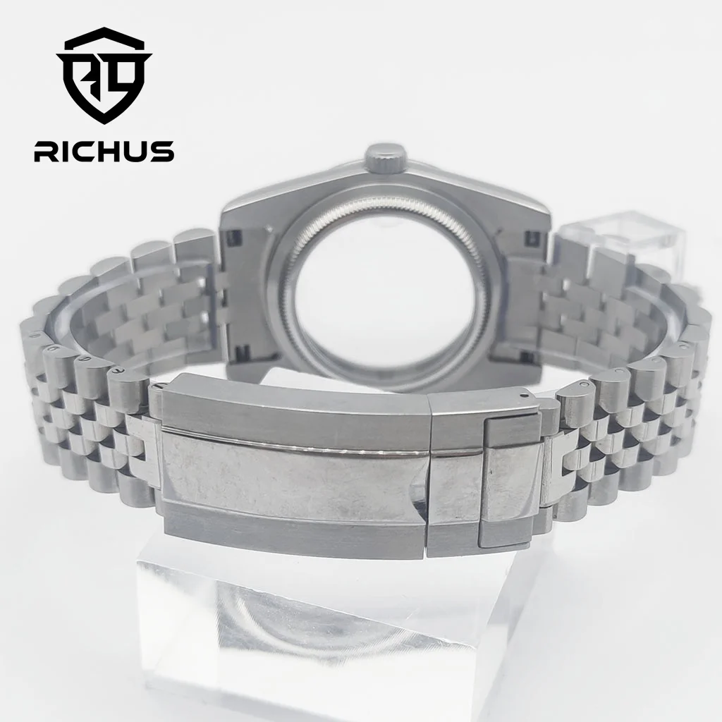 RICHUS 36mm 39mm Polished Watch Case Sapphire Glass Fit NH35 NH36 Miyota8215-DG ETA 2824 PT5000 Movement Watch Watch Accessorie