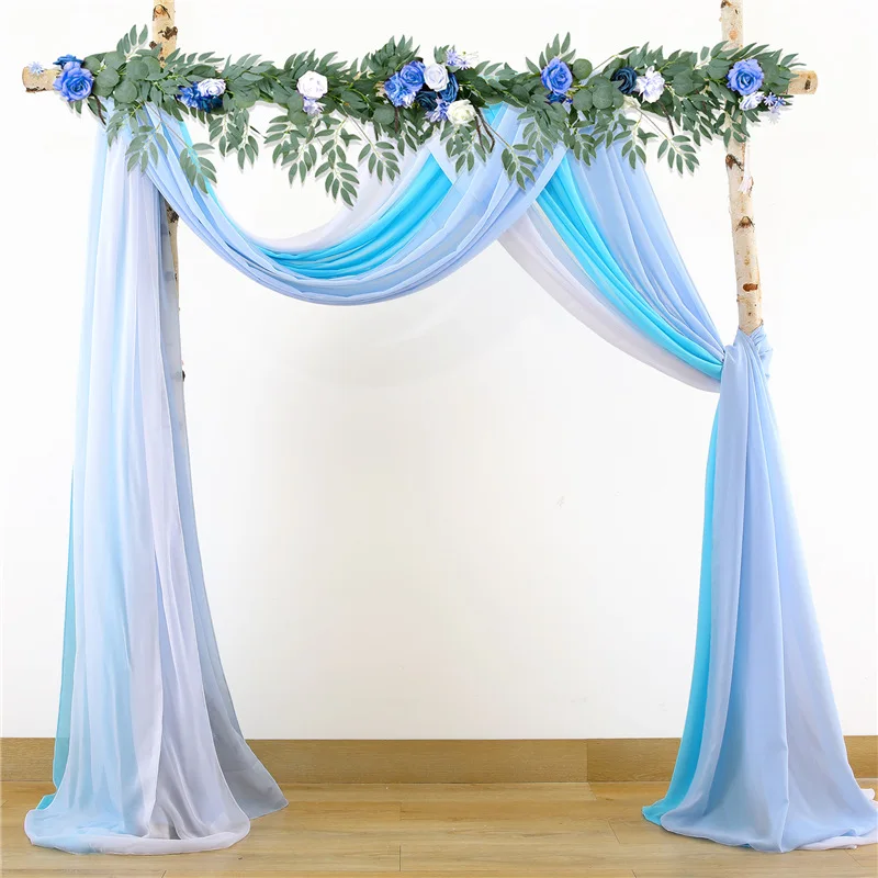 Curtain Set Party Backdrops Chiffon Wedding Arch Decoration DIY Event Party Decor Outdoor Backdrop