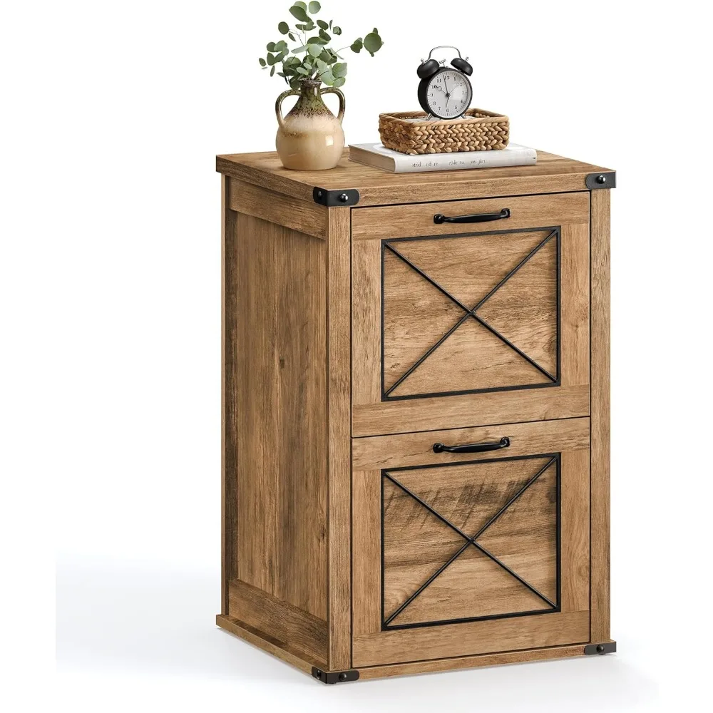 

File Cabinet, Filing Cabinet with 2 File Drawers, Printer Stand, Fit A4, Letter Size, Hanging File Folders, Modern Farmhouse St