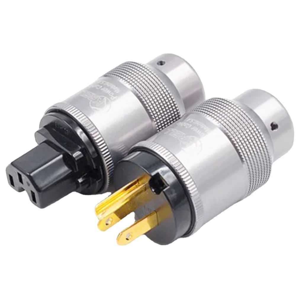 Krell aluminium legierung us stecker kupfer c13 iec stecker für diy hifi audio netz kabel