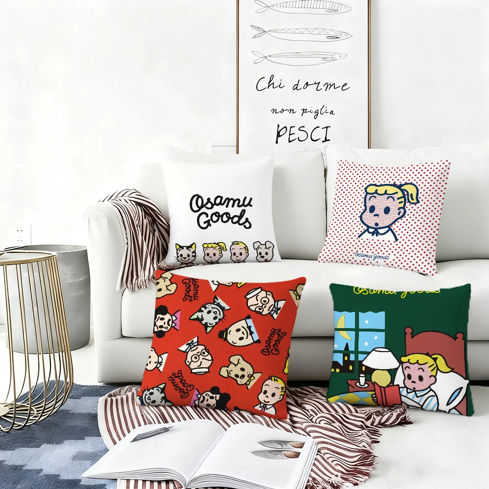 O-osa-mu cartoon g-Goods cushion cover Nordic Simplicity Pillow Cover Decoration Room Home Sofa living Office Car